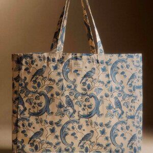 Sézane x Antoinette Poisson Tote Bag Color: Blue Bird